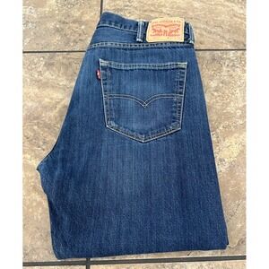 Levis 522 Denim Jeans Mens  38X 30 Blue Dark Wash Straight Leg Fit 38X25